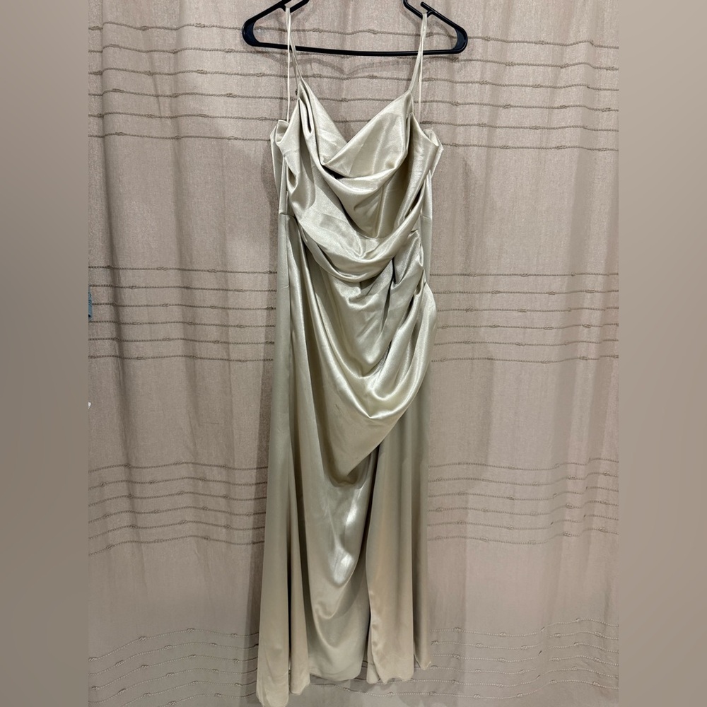 Buddy Grey Elegant Neutral Champagne Dress
